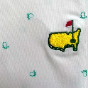 The Masters Logo White Print Golf Shirt (XL)